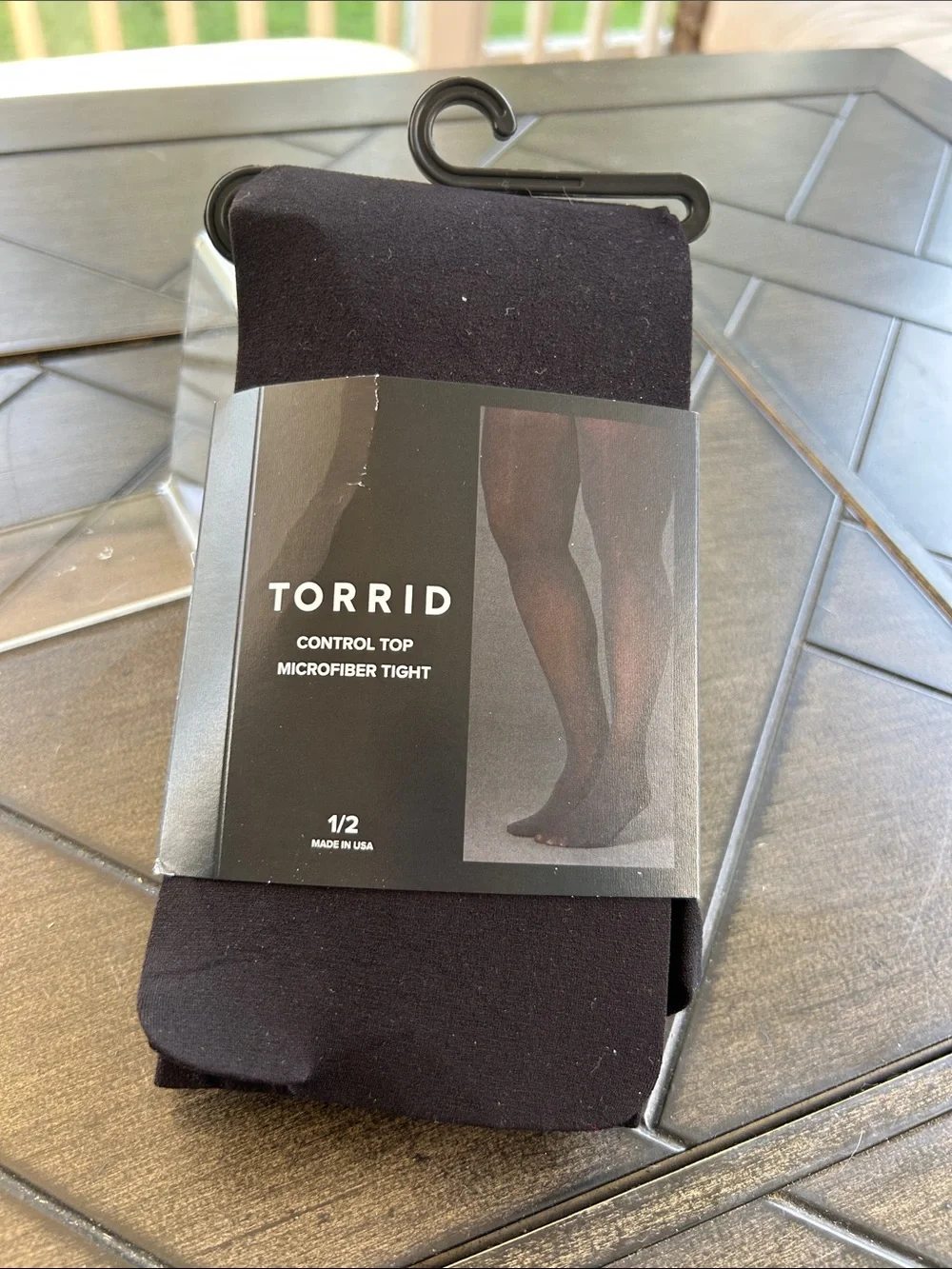 TORRID Black Control Top Microfiber Tights